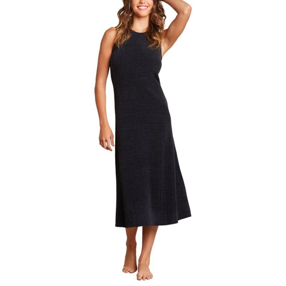 Barefoot Dreams Womens Pointelle Tank Dress, Black